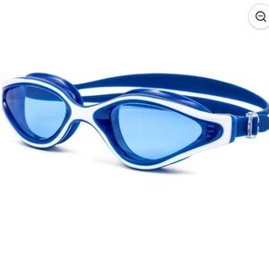 Dolfino Adult Performance Swim Goggle, Blue/White, Unisex 12+ Adult